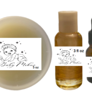 Baby Mokwe Fenugreek & Jasmine and herbs hair growth bundle 5 oz hair grease, 3 f loz and 1 oz oil