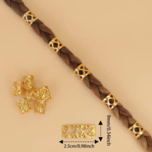 100 Pcs Unisex Hair Braid Rings - Premium Metal Dreadlock Beads for Twists and Braids Decoration, Spring Coil Hair Accessories (Golden)