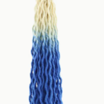 18 Inches Long 18 Strands Goddess Faux Locs Crochet Hair Extensions - Soft Ombre Curly Synthetic Dreadlocks African Wave Gypsy Braids (#D2)
