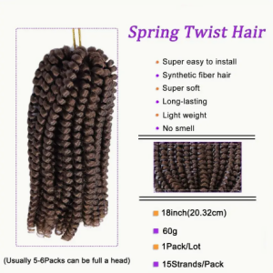 Soft Locs Afro Twist Hair Extensions - 24 Inch, Pre-Fluffed & Stretched for Easy Installation (Brown)