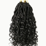 Locs Crochet Hair - 10 Inch Pre-Looped River Locs with Curly Ends  (#1B)