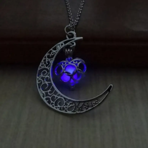 Luminous Moonstone Pendant Necklace (Purple)