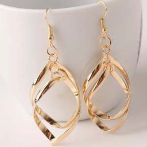 Rhombic Gold Dangle Earrings